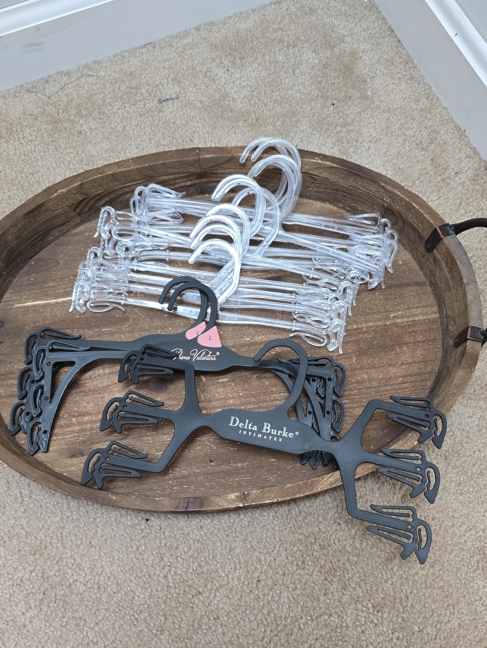 Set of Hangers in Black & Clear - Tray Not Included